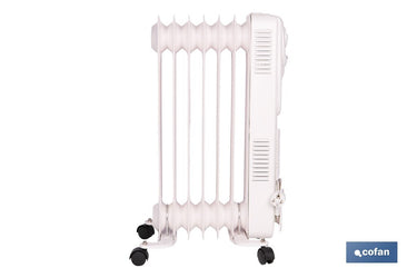 Cofan – Radiador de Aceite con Termostato y Ventilador | 1500 W + 400 W | 7 Elementos | 3 Niveles de Potencia